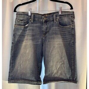 Woman's Lucky Brand Blue Jeans America Denim Shorts Size 8 Bermuda